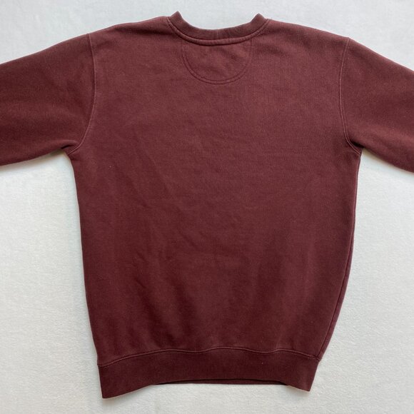 Carhartt Hoodie Men's S Burgundy Maroon Loose Fit Logo Pullover Crewneck - Picture 9 of 12